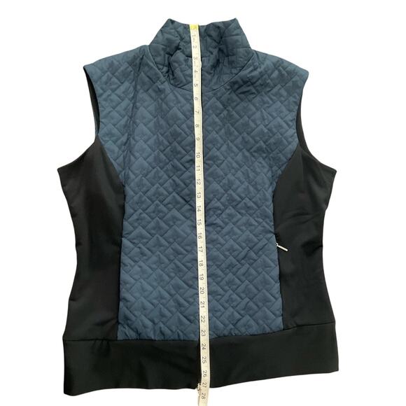 Anatomie Quilted Blue and Black Vest with Stretchy Sides Size XL - Picture 3 of 9